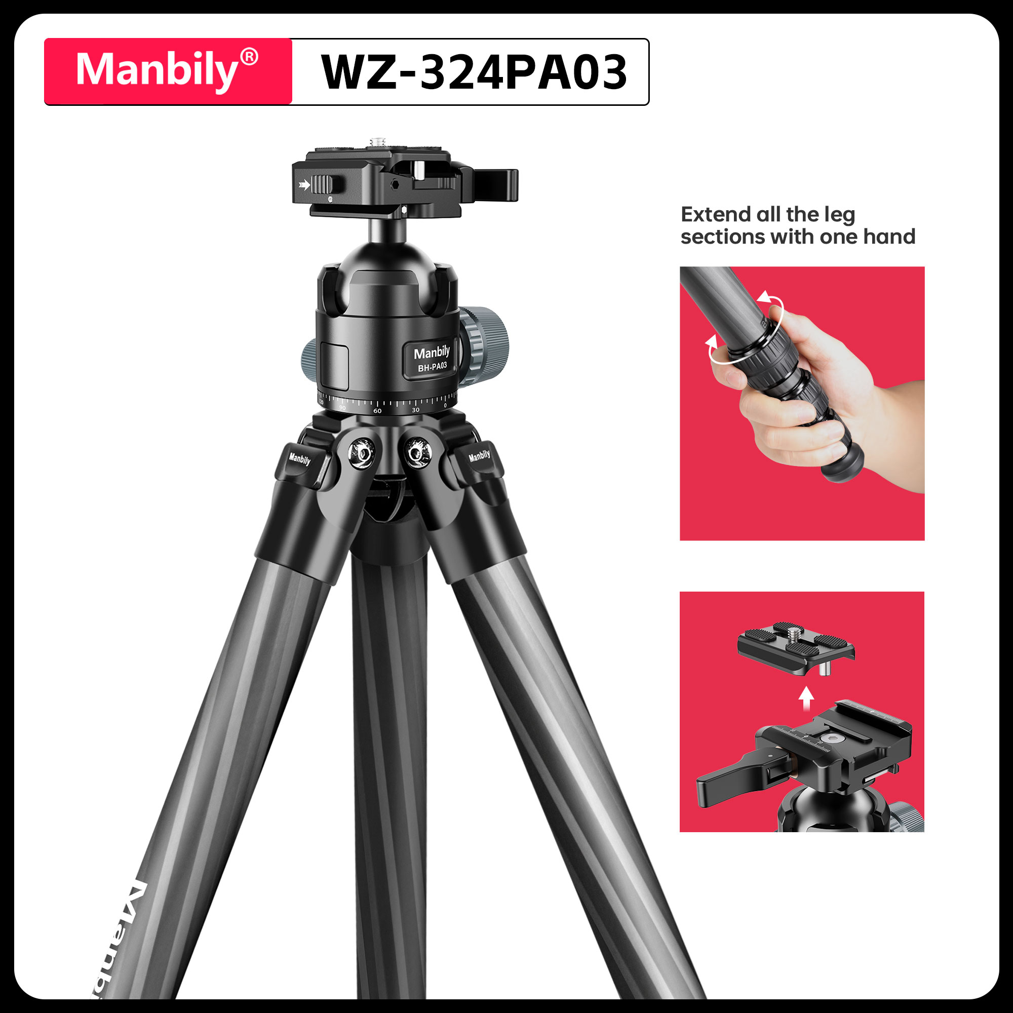 Manbily 158CM Heavy Duty Carbo - Outdoor Hunting Video Camera のレビューと価格