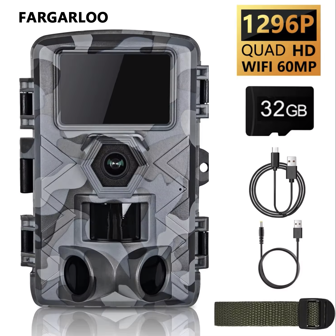 WiFi Trail Camera, 60MP Wildli - Outdoor Hunting Video Camera のレビューと価格