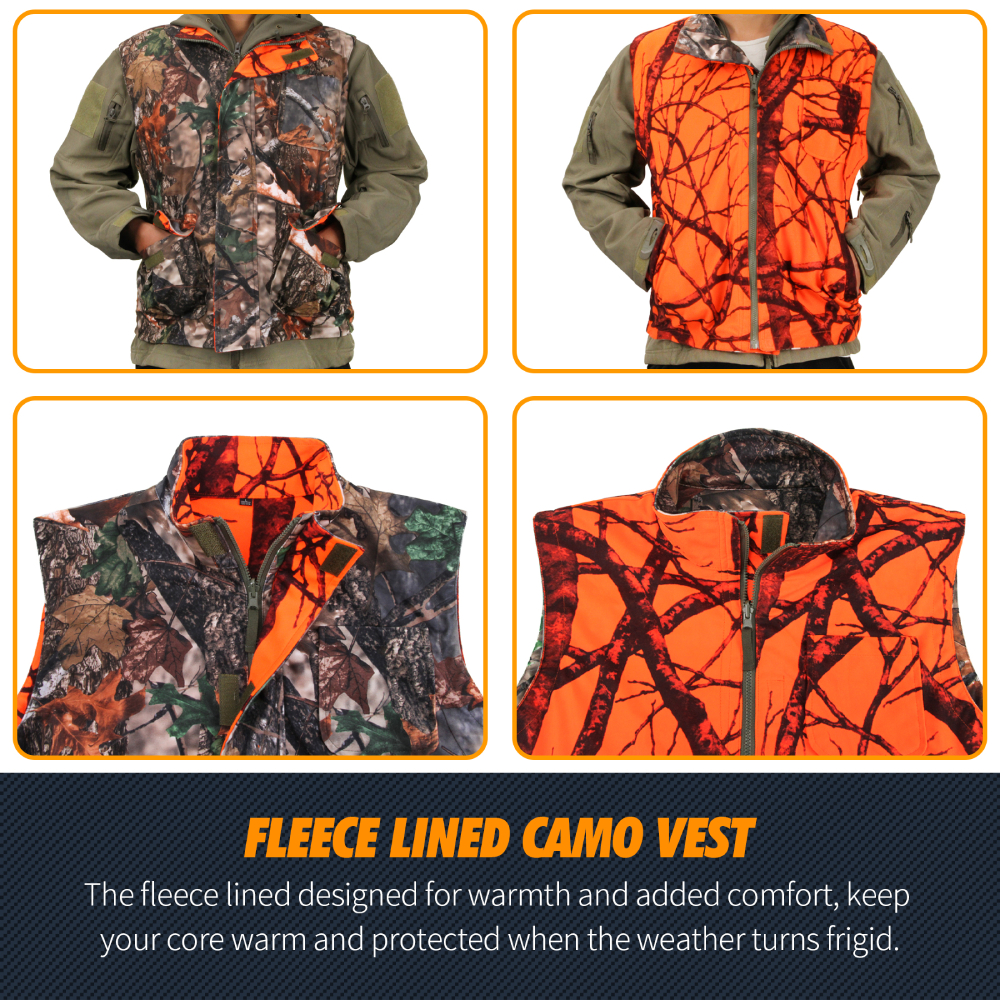 Orange Hunting Vest Men's Slee - Outdoor Hunting Fleece のレビューと価格