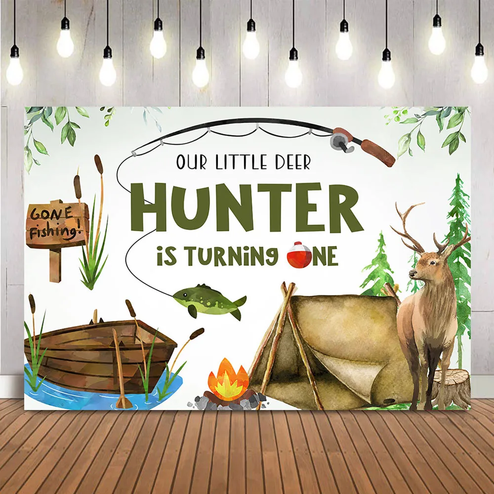 Hunting Fishing Birthday Backd - Hunting Outdoor Background のレビューと価格
