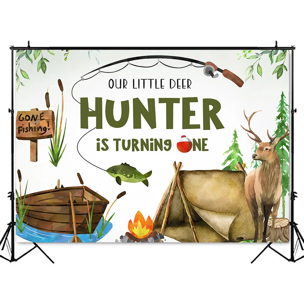 Hunting Fishing Birthday Backd - Hunting Outdoor Background のレビューと価格