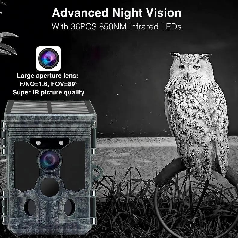 New Technology 4K Solar Panel  - Outdoor Hunting Video Camera のレビューと価格