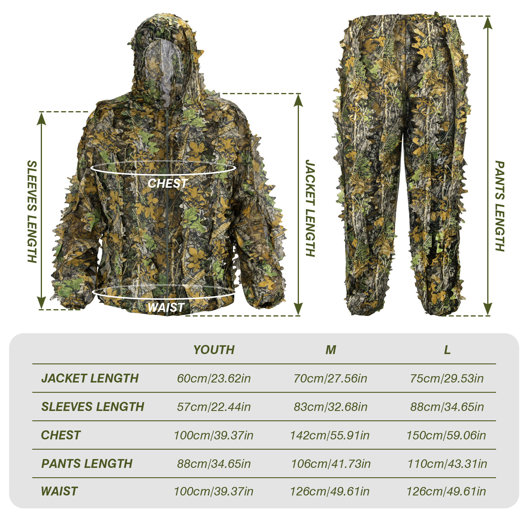 3D Camo Leaf Ghillie Suit Brea - Hunting Outdoor Watch のレビューと価格