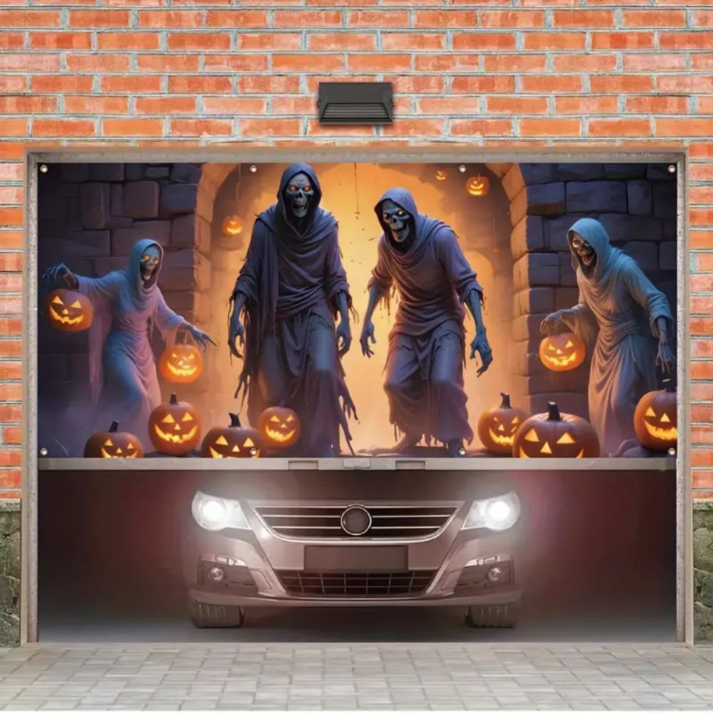 VIKAMA Halloween Garage Banner - Hunting Outdoor Background のレビューと価格