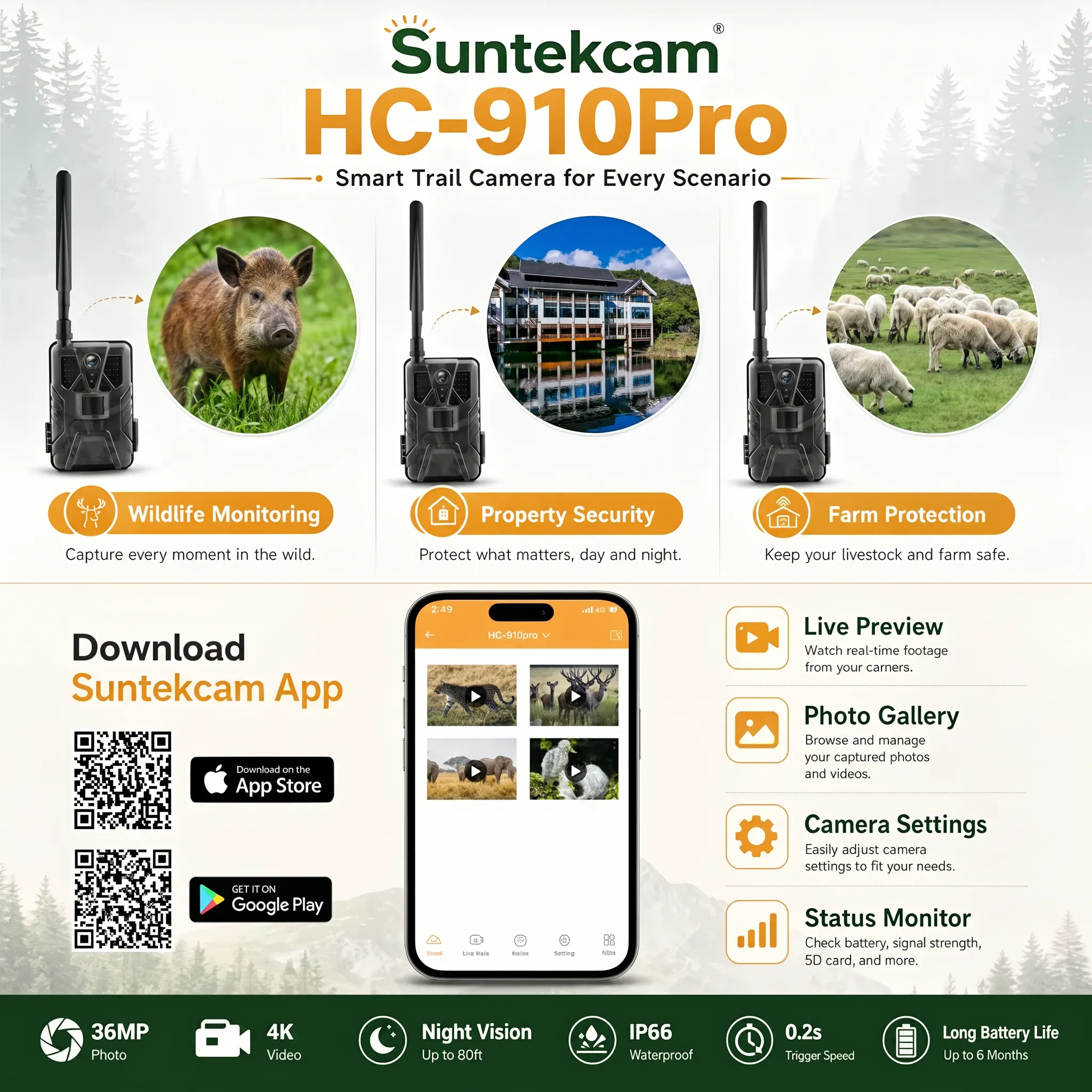 4K 30fps Trail Camera with APP - Outdoor Hunting Video Camera のレビューと価格
