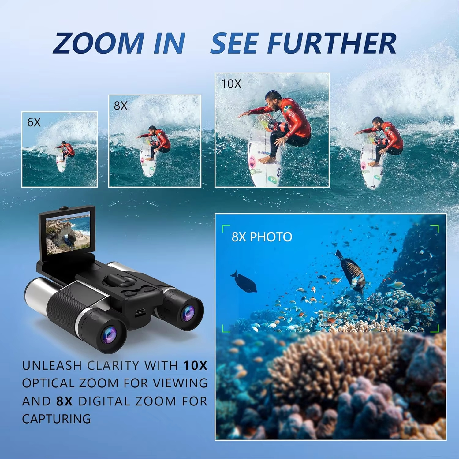 8X Digital Zoom Camera Binocul - Outdoor Hunting Video Camera のレビューと価格